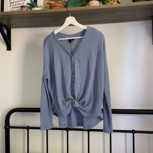 Periwinkle Tied Knit Top